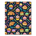 Cheerful Kawaii Cupcake and Confetti Illustration Rug