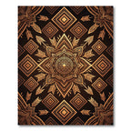 Golden Mandala Geometric Arrow Art Rug