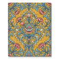 Golden Ochre Carnation Damask Floral Scroll Rug