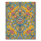 Golden Ochre Carnation Damask Floral Scroll Rug