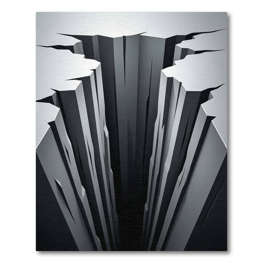 Monochromatic Deep Chasm Geometric Abstract Rug