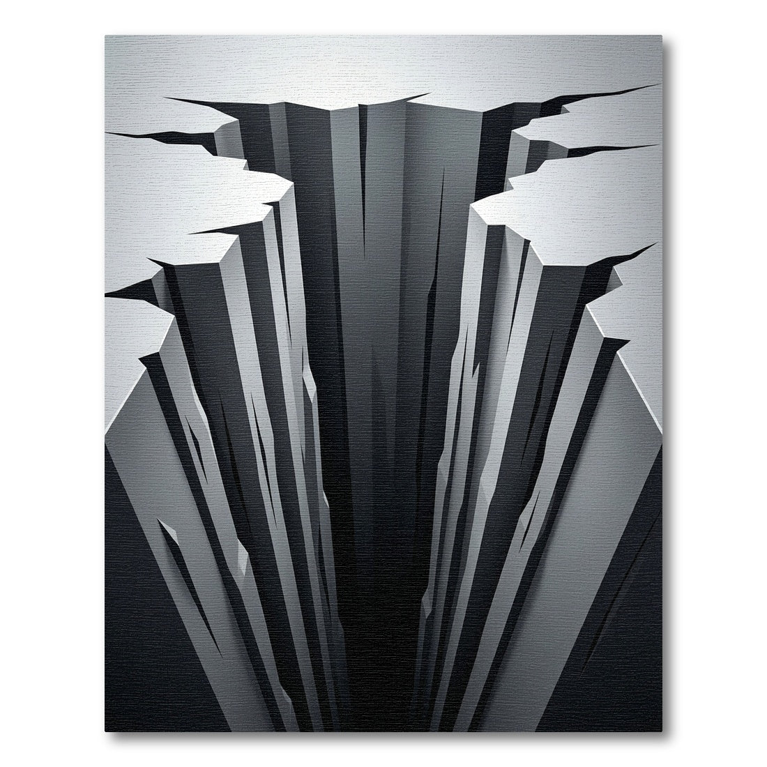 Monochromatic Deep Chasm Geometric Abstract Rug