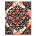 Coral Salmon Geometric Lotus Mandala Rug