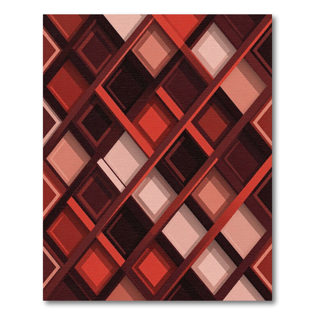 Red Crimson Diamond Lattice Rug