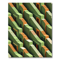 Green Orange Abstract Staircase Arrangement Rug