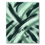 Deep Teal Abstract Brush Strokes Rug