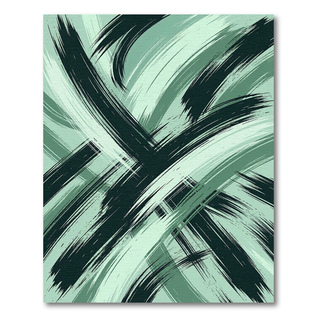 Deep Teal Abstract Brush Strokes Rug