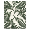 Lush Green Tropical Fern Botanical Rug