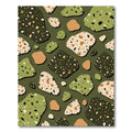 Olive Green Terrazzo Pebble Mosaic Rug