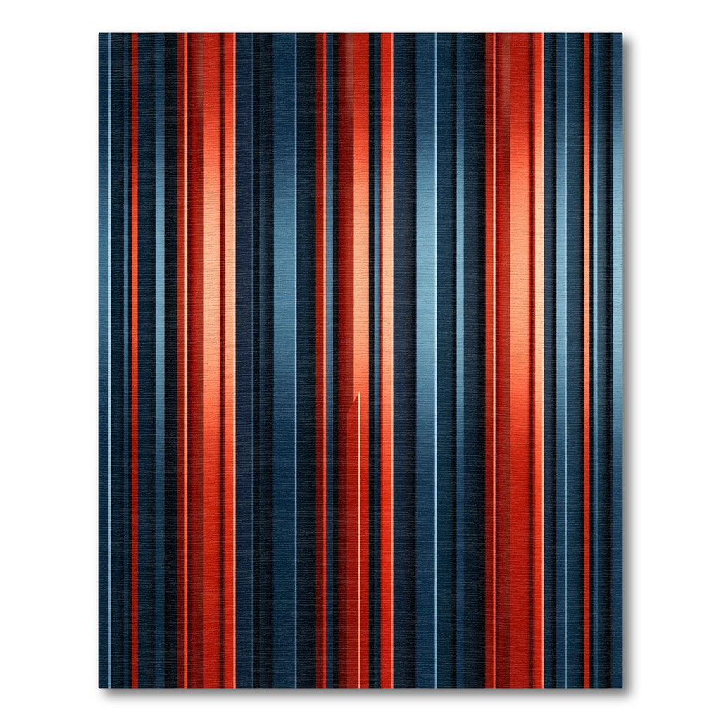 Modern Deep Blue Orange Stripes Rug