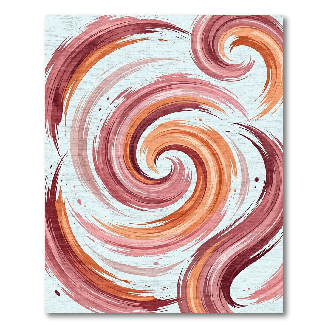 Abstract Terracotta Crimson Swirl Art Rug