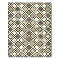 Taupe Geometric Checkerboard Diamond Rug