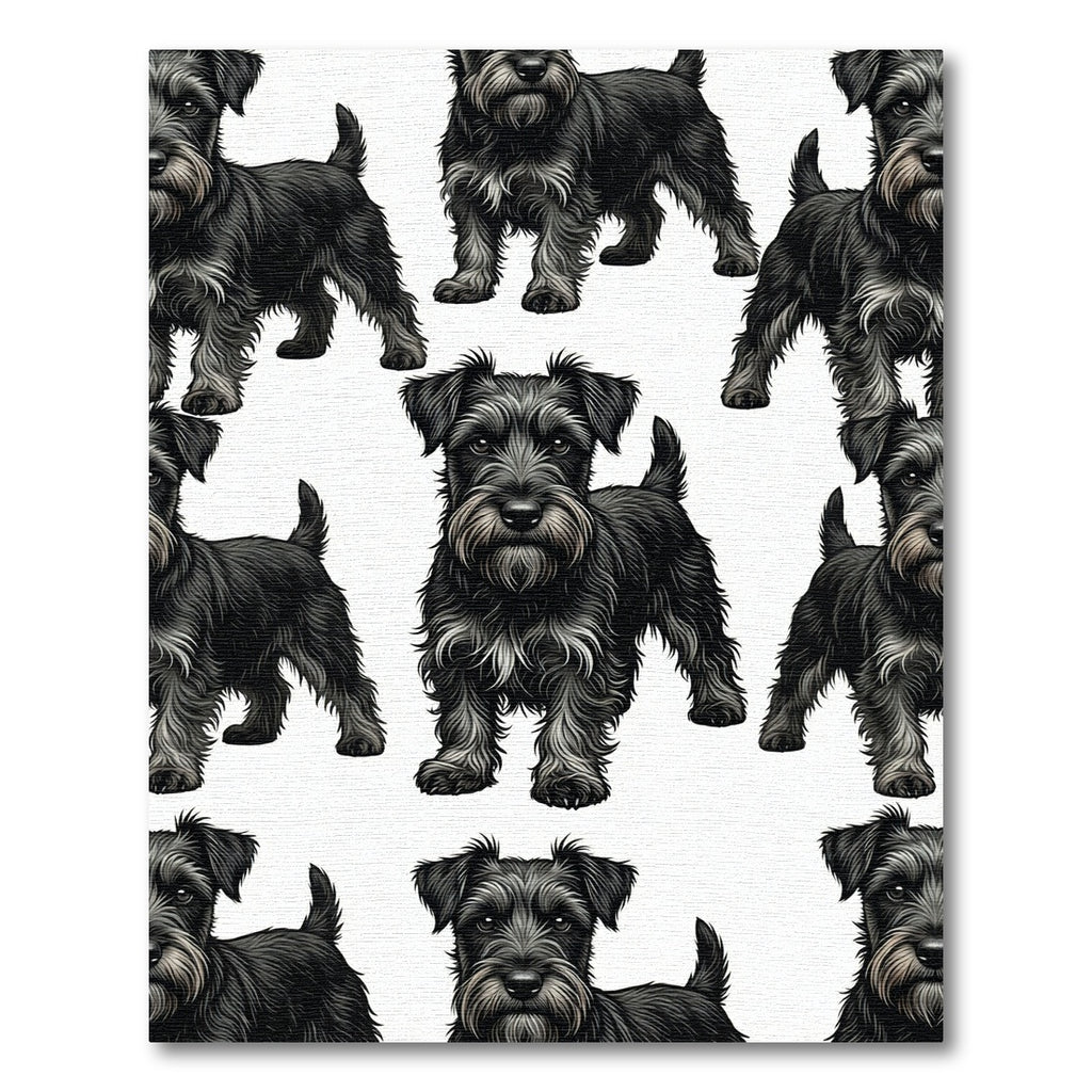 Black Schnauzer Dog Repeats Rug