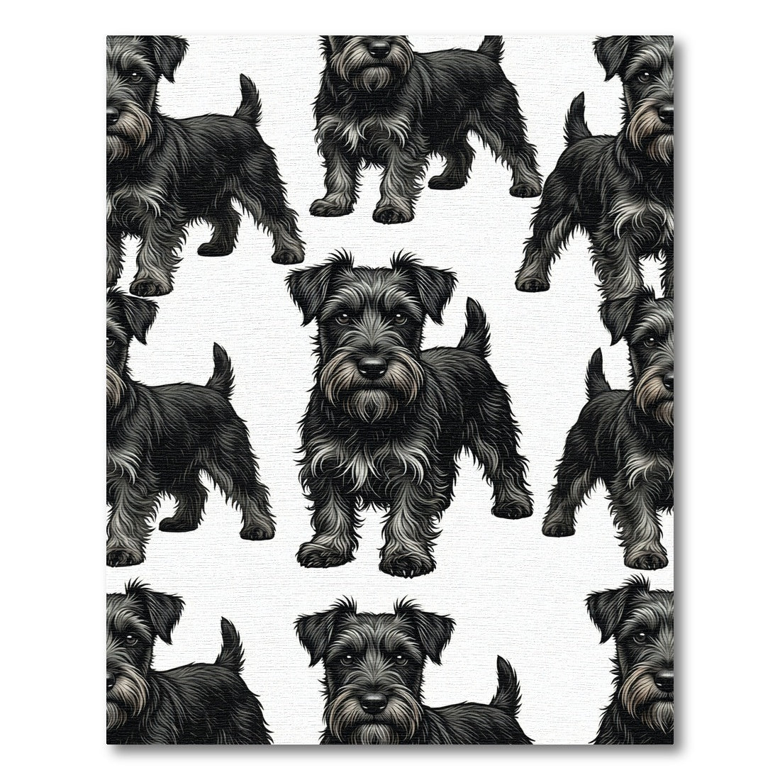 Black Schnauzer Dog Repeats Rug