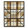 Brown Tan Plaid Window Pane Rug