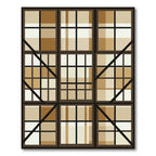 Brown Tan Plaid Window Pane Rug