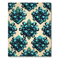 Teal Peacock Feather Ribbon Bouquet Rug