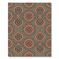 Orange Coral Floral Medallion Arabesque Rug