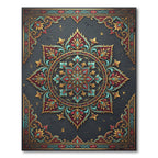 Ornate Crimson and Teal Floral Medallion Rug