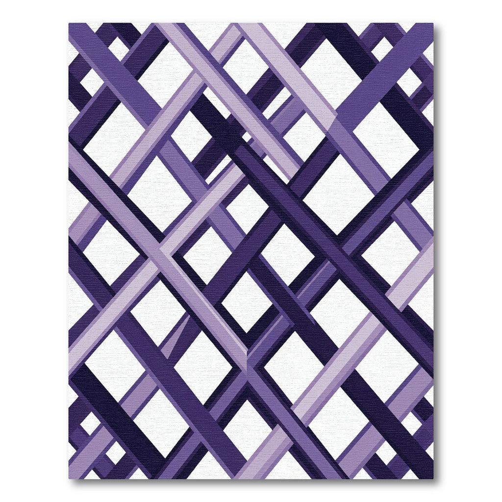Modern Lavender Violet Geometric Lattice Rug