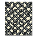 Gray Interlocking Chain Mesh Abstract Rug