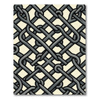 Gray Interlocking Chain Mesh Abstract Rug