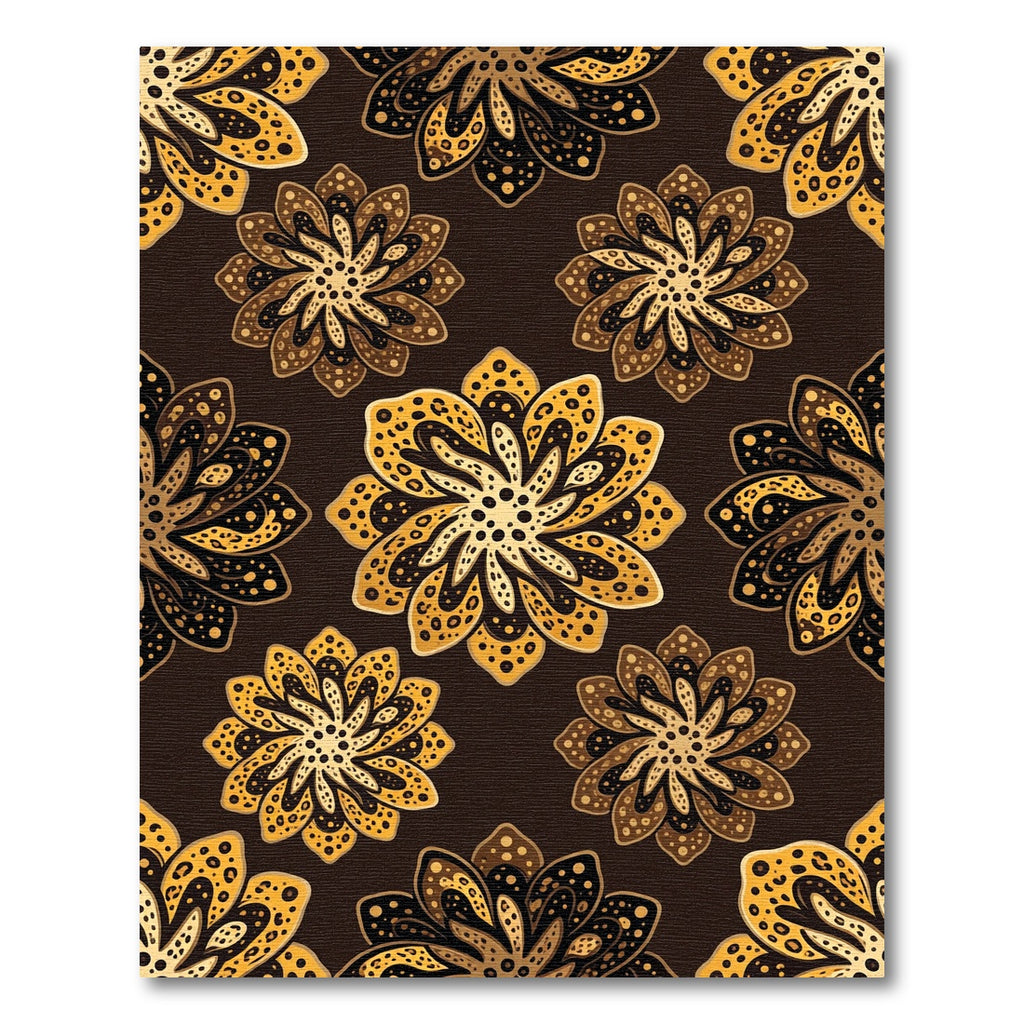 Golden Chocolate Floral Petal Rug