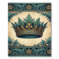 Regal Gold and Teal Crown Embellishment Rug