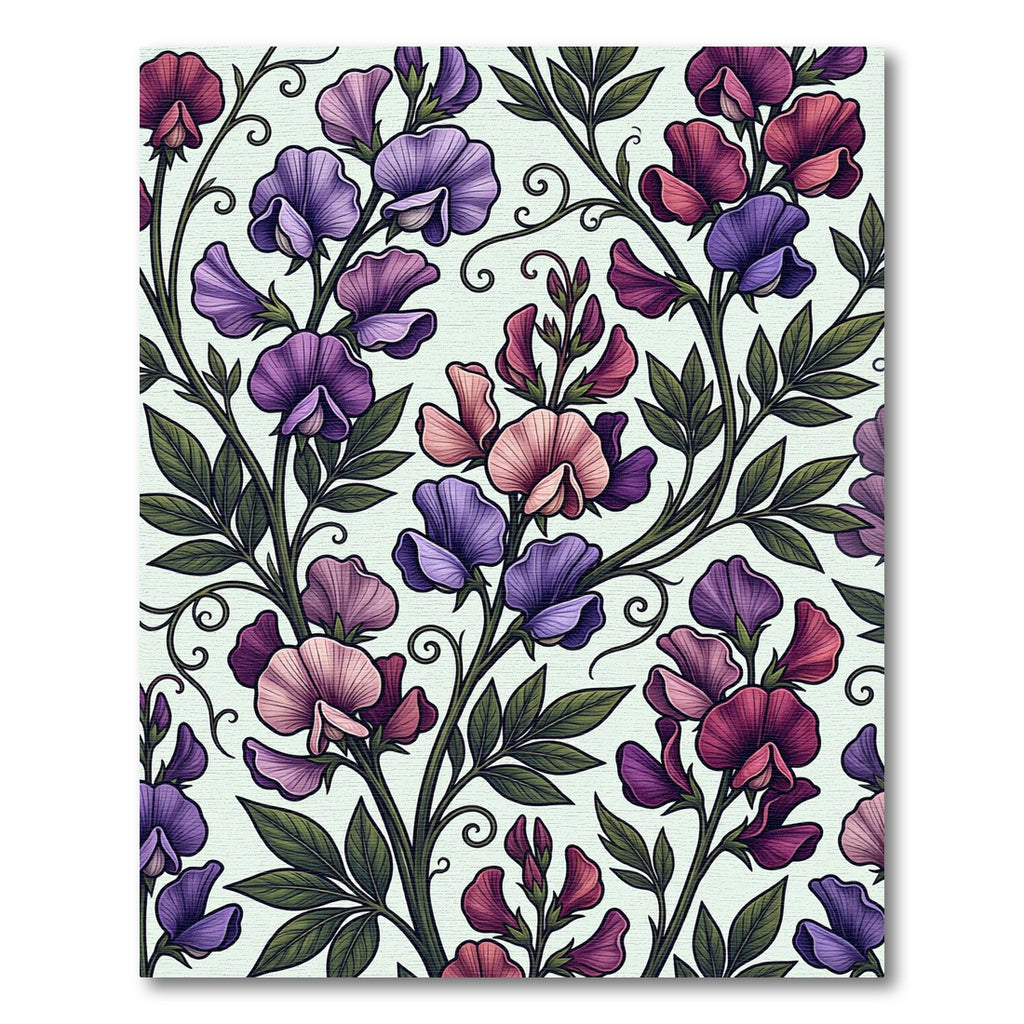 Enchanted Sweet Pea Floral Vine Rug