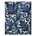 Deep Blue Floral Swirl Vine Rug