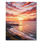 Sunset Beach Waves Coastal Landscape Rug