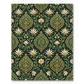 Rich Emerald Green Floral Medallion Rug