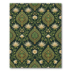 Rich Emerald Green Floral Medallion Rug