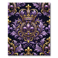Royal Purple and Gold Fleur-de-lis Rug
