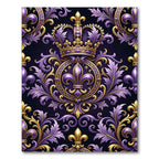 Royal Purple and Gold Fleur-de-lis Rug