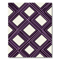 Geometric Interlocking Purple Diamond Lattice Rug