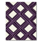 Geometric Interlocking Purple Diamond Lattice Rug