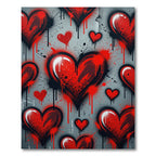 Red Spray Paint Heart Art Rug
