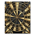 Luxurious Golden Roulette Wheel Circular Art Rug