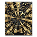 Luxurious Golden Roulette Wheel Circular Art Rug