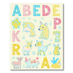 Alphabet Animals Blue Pink Yellow Rug
