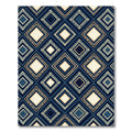 Navy and Cream Geometric Diamond Lattice Rug