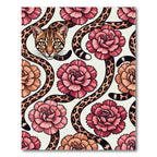 Ocelot Spots and Pink Carnation Flora Rug
