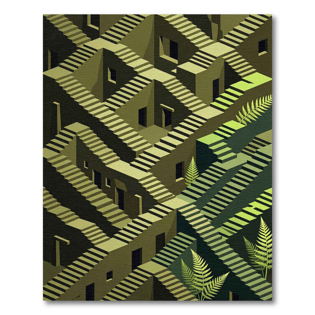Escher Forest Illusion Stairway Rug