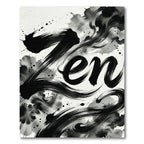 Black White Ink Wash Swirl Rug