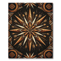 Bronze Geometric Compass Star Ray Rug