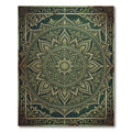 Ornate Emerald Olive Lotus Mandala Rug