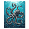 Mystical Silver Octopus Undersea Abyss Rug