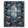 Midnight Honeysuckle Botanical Floral Forest Rug