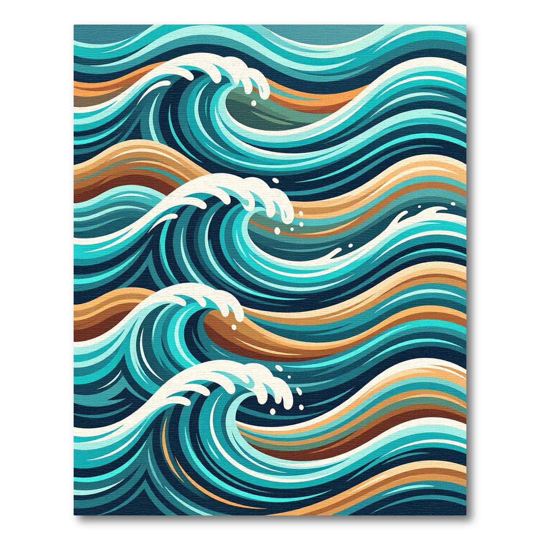 Deep Blue Ocean Wave Composition Rug